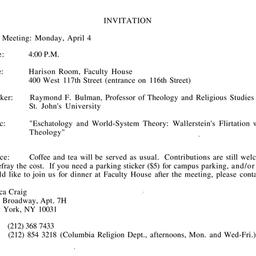 Announcements, 1994-04-04. ...