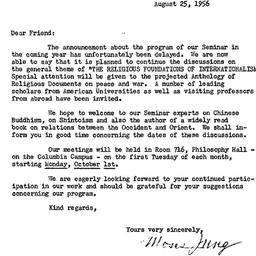 Announcements, 1957-08-25. ...