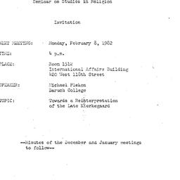 Announcements, 1982-02-08. ...