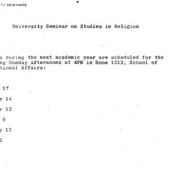 Schedules, Studies in Relig...