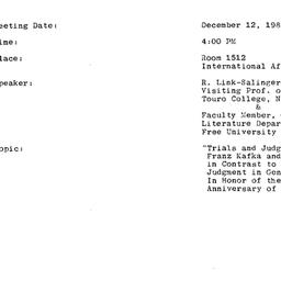 Announcements, 1983-12-12. ...