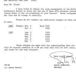 Announcements, 1986-10-10. ...