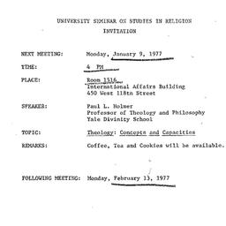 Announcements, 1977-01-09. ...