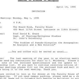 Announcements, 1995-05-01. ...