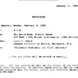 Announcements, 1995-02-06. ...