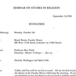 Announcements, 1994-10-03. ...