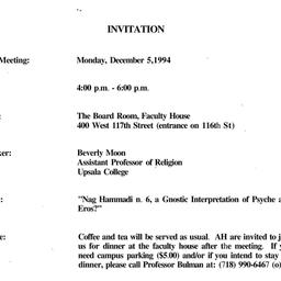 Announcements, 1994-12-05. ...