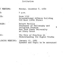 Announcements, 1980-12-08. ...