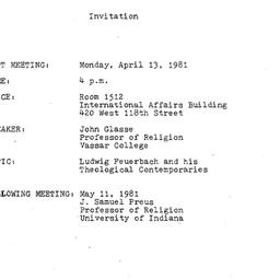 Announcements, 1981-04-13. ...