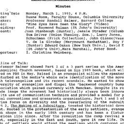 Minutes, 1993-03-01. Studie...