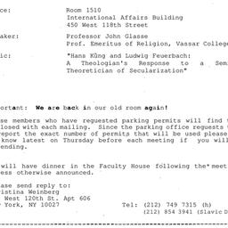 Announcements, 1993-04-05. ...