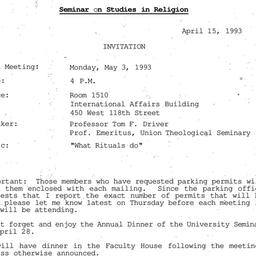 Announcements, 1993-04-15. ...