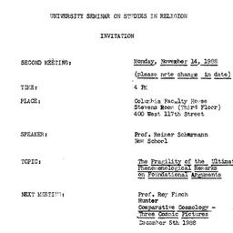 Announcements, 1988-11-14. ...