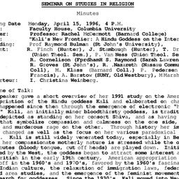 Minutes, 1996-04-15. Studie...