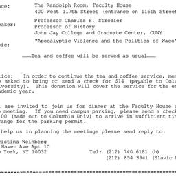 Announcements, 1995-12-11. ...