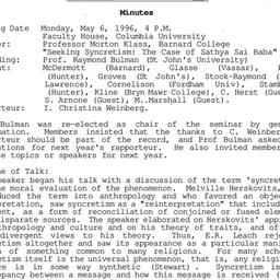 Minutes, 1996-05-06. Studie...