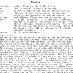 Minutes, 1996-02-12. Studie...