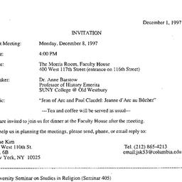 Announcements, 1997-12-08. ...