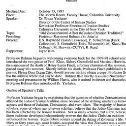 Minutes, 1997-10-13. Studie...