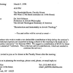 Announcements, 1998-03-09. ...