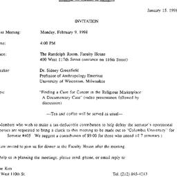 Announcements, 1998-02-09. ...