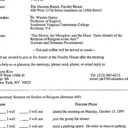 Announcements, 1997-11-10. ...