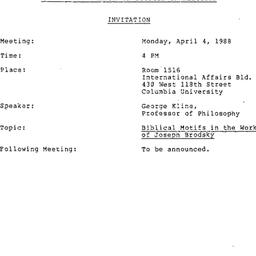 Announcements, 1988-04-04. ...