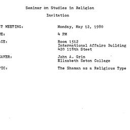 Announcements, 1980-05-12. ...