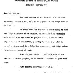 Announcements, 1961-01-31. ...