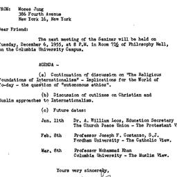Announcements, 1955-11-21. ...