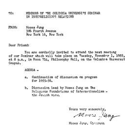 Announcements, 1955-10-20. ...