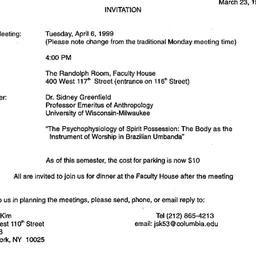 Announcements, 1999-04-06. ...