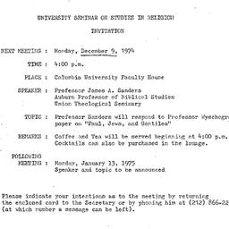 Announcements, 1974-12-09. ...