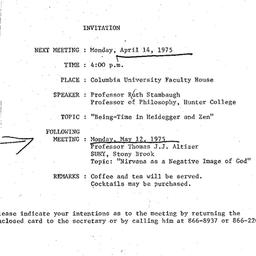 Announcements, 1975-04-14. ...