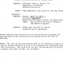 Announcements, 1975-02-10. ...