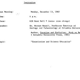Announcements, 1982-12-13. ...