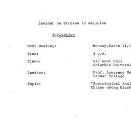 Announcements, 1983-03-14. ...