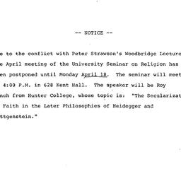 Announcements, 1983-04-18. ...