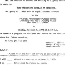 Announcements, 1972-09-22. ...