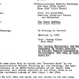 Announcements, 1991-12-02. ...