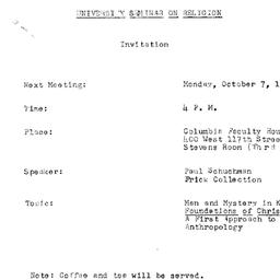 Announcements, 1991-10-07. ...