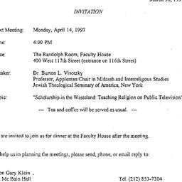 Announcements, 1997-04-14. ...