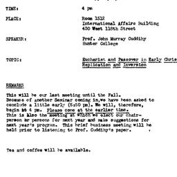 Announcements, 1986-05-04. ...