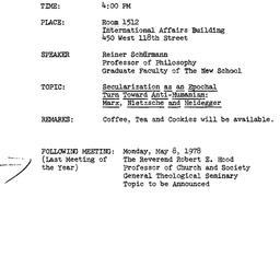 Announcements, 1978-04-10. ...