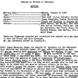 Minutes, 1985-01-07. Studie...