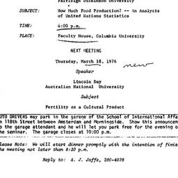 Announcements, 1976-02-18. ...