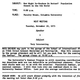 Announcements, 1975-10-28. ...