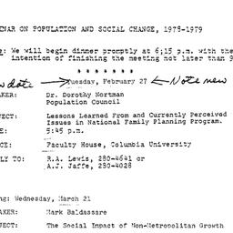 Announcements, 1979-02-27. ...