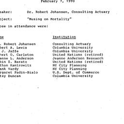 Minutes, 1990-02-07. Popula...