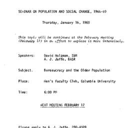 Announcements, 1969-01-16. ...